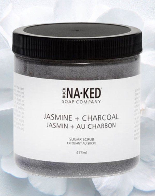 Buck Naked Soap Company Jasmine + Charcoal Sugar Scrub